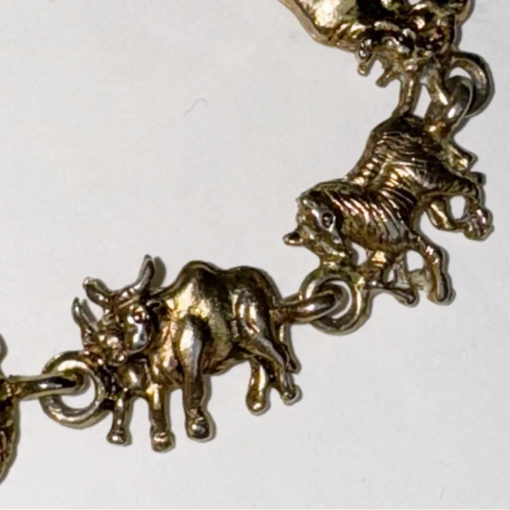 Noah’s Ark Baby Bracelet Gold Plated Safety Chain Bible Animals Old Testament